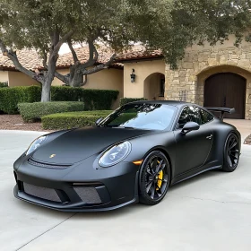 Luxurious Matte Black Supercar