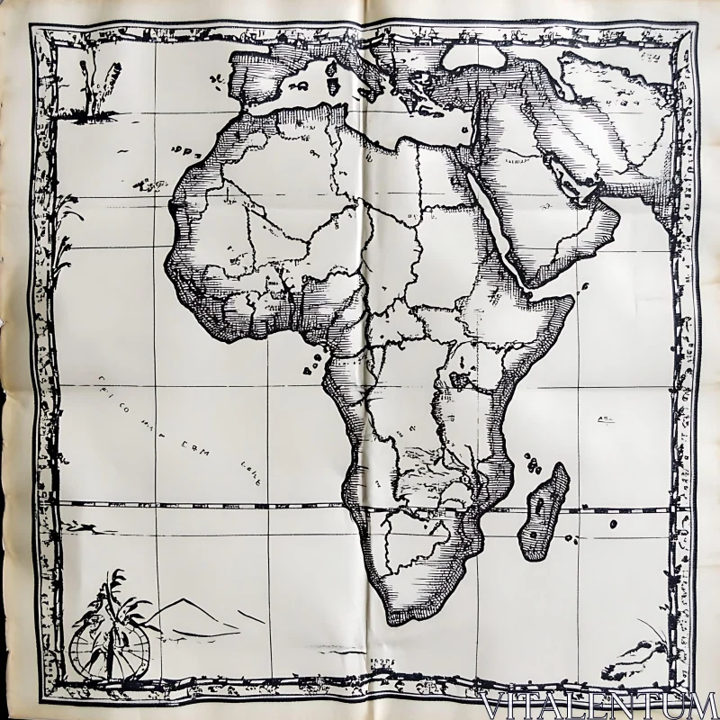 Vintage African Map AI Image