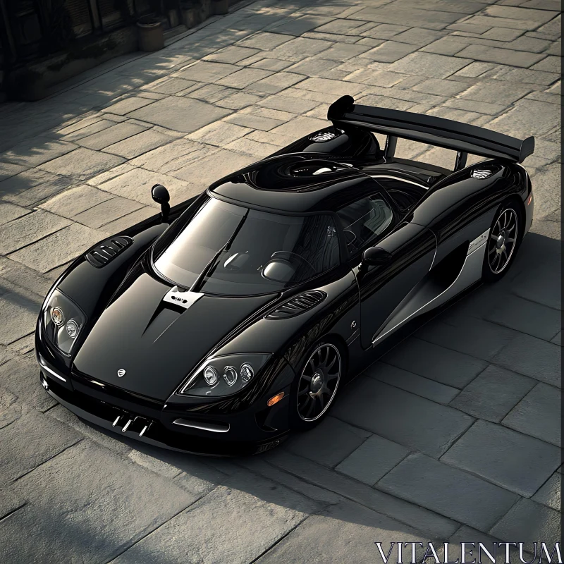 High-Performance Black Sportscar AI Image