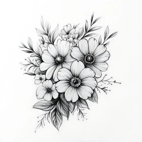 Intricate Floral Drawing