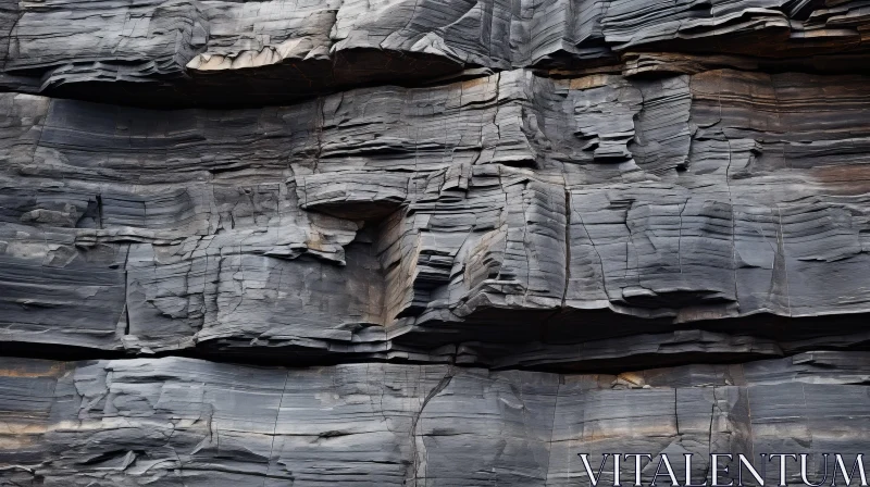 Close-Up of Layered Rock on Mountain Wall in Dubai AI Image