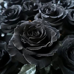 Intricate Dark Petals of Black Roses