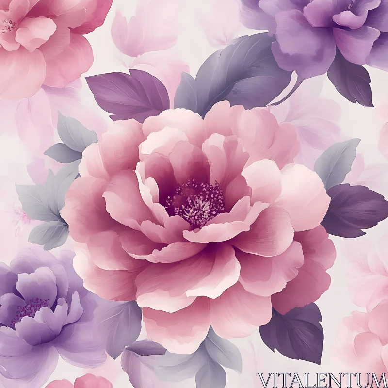 AI ART Intricate Pink and Purple Blossoms