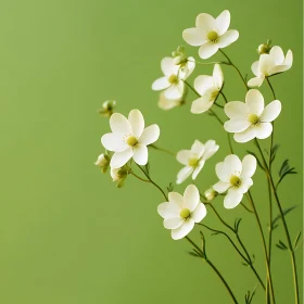 Graceful White Flowers on Green