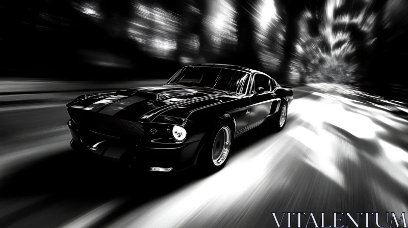 Vintage Car in Motion AI Image