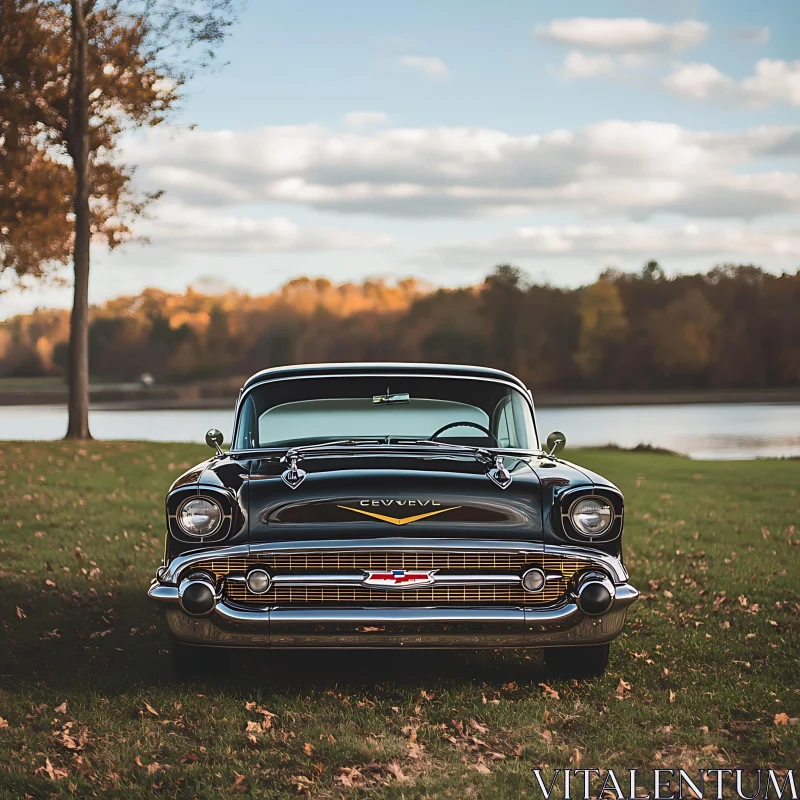 Vintage Automotive Beauty in Nature AI Image