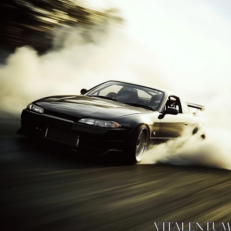 High-Speed Sports Car Drift AI Image