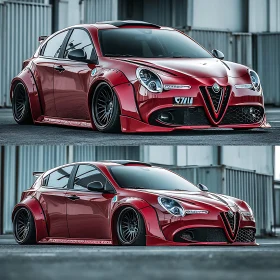 Customized Red Sports Vehicle