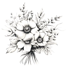 Detailed Botanical Pen Illustration