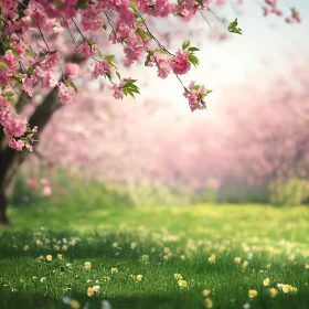 Springtime Cherry Blossom Scene
