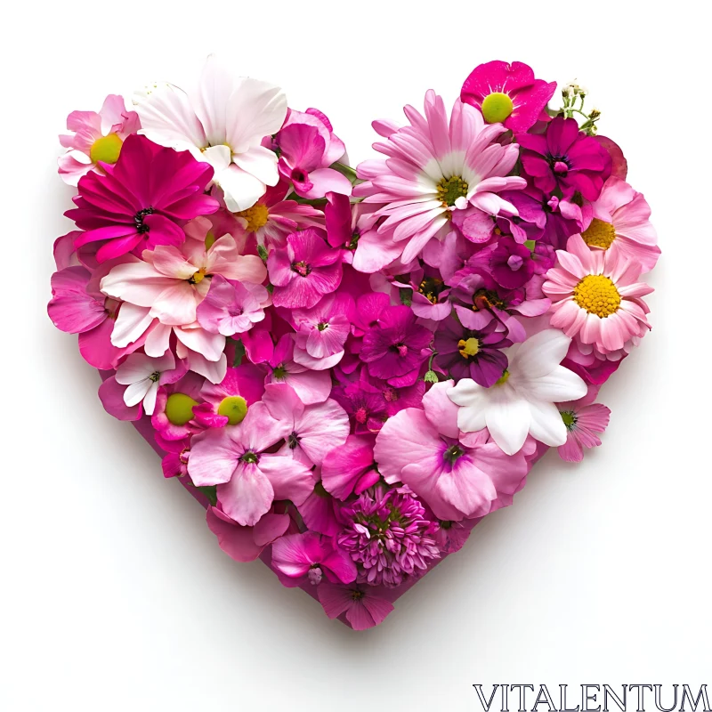 Pink and White Heart-Shaped Flower Composition Pink and White Heart-Shaped Flower Composition