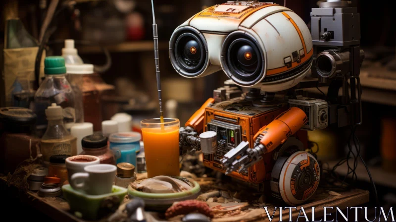 Star Wars Robot in Industrial Still Life Setting AI Image