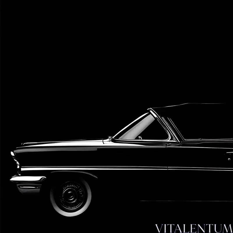 Classic Black Car in Profile AI Image