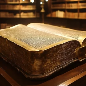 Historical Manuscript in Warm Lighting