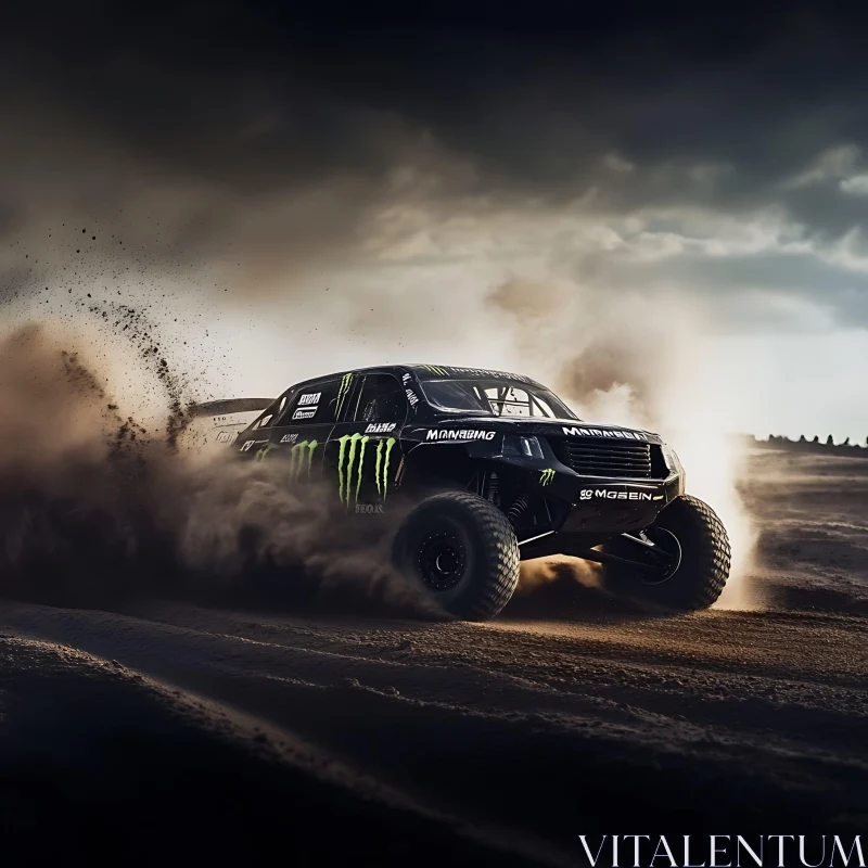 Intense Off-Road Desert Racing Scene AI Image