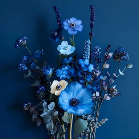 Elegant Blue Blooms in a Monochromatic Setting