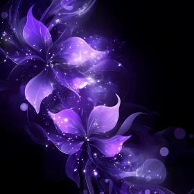 Mystical Purple Flowers in Abstract Design