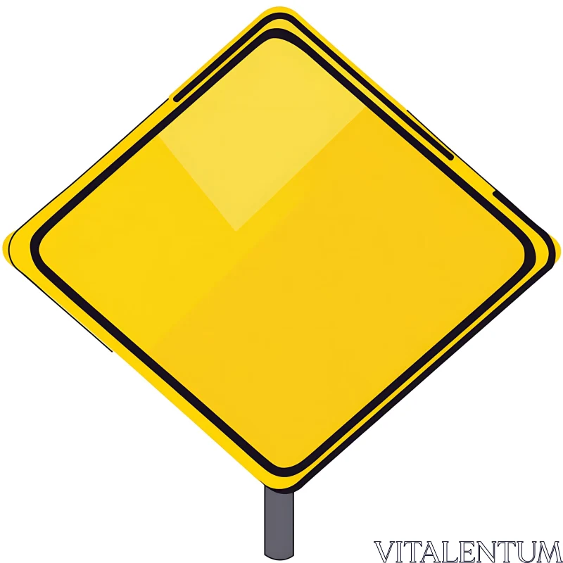 Empty Yellow Warning Sign for Versatile Use AI Image