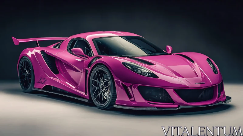 Futuristic Pink Supercar AI Image