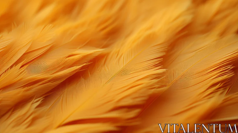 AI ART Close-Up Orange Feather Photobashing - Nature-Inspired Artwork