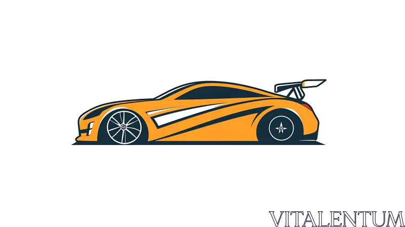 Modern Sports Car Racing Illustration AI Image