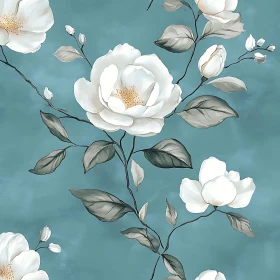 Elegant White Flowers with Teal Backdrop