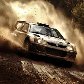 Intense Rally Car Action in Forest