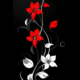 Stunning Red and White Flowers in Graphic Design