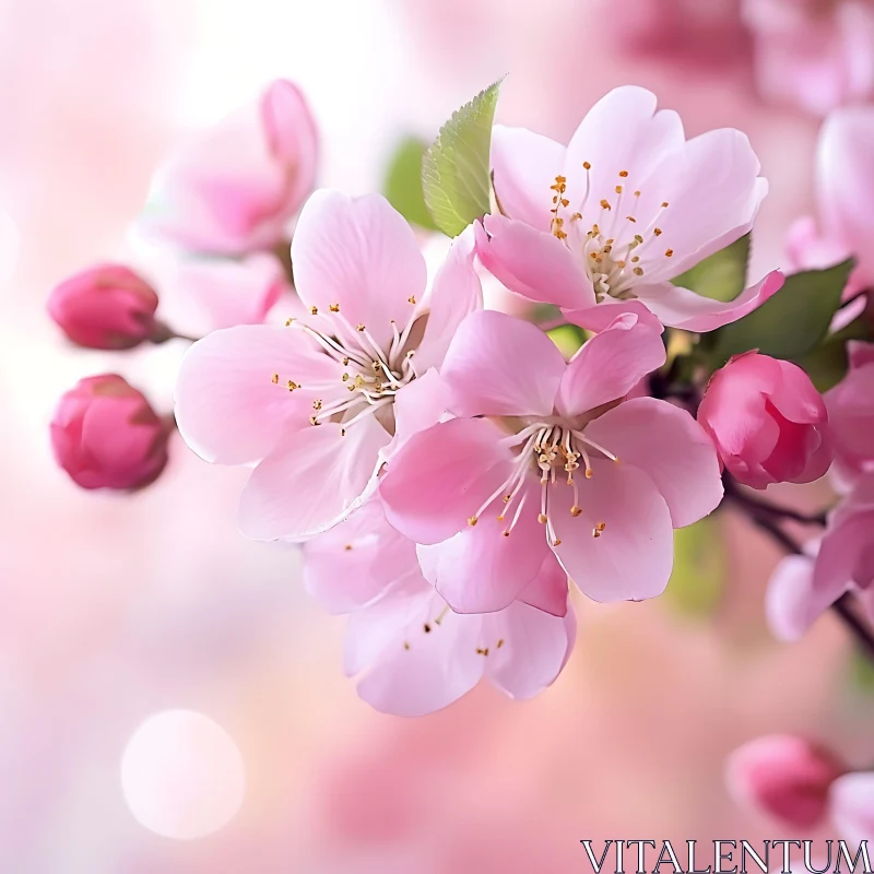 Delicate Spring Blossoms AI Image