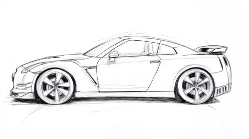 Sleek Sports Car Design Drawing