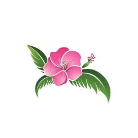 Tropical Pink Blossom Illustration