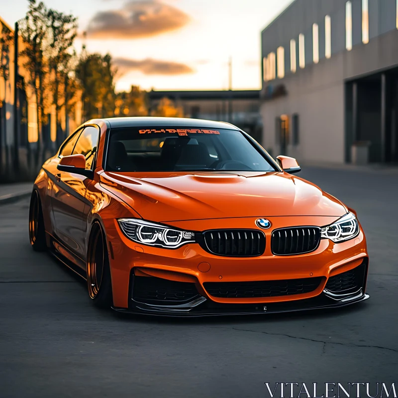 Stylish BMW in Golden Hour AI Image