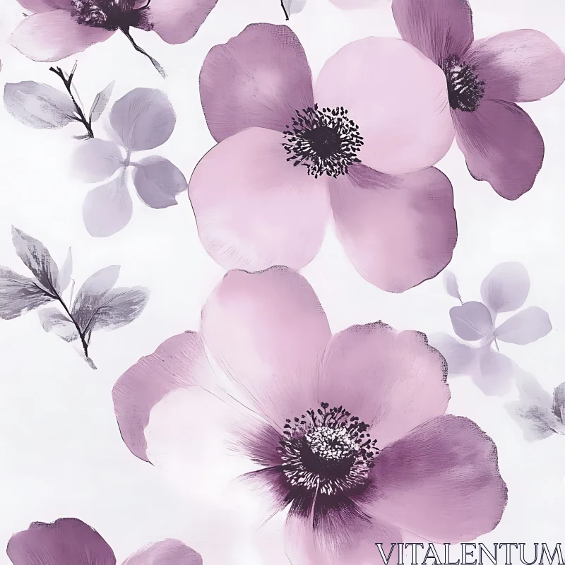 AI ART Delicate Pink Floral Design