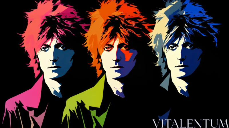 The Rolling Stones Stylized Portrait - Retro Pop Art Atmosphere AI Image
