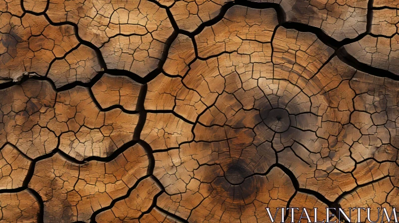 Cracked Wood Surface Wallpaper - A Marriage of Art and Nature AI Image