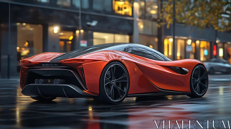 Modern Supercar in Urban Setting AI Image