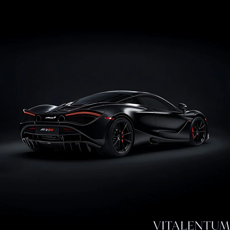 Luxury Aerodynamic Black Car AI Image