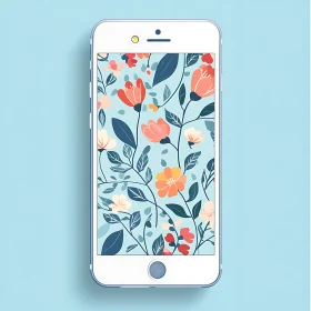 Colorful Floral Design on Smartphone Screen