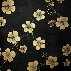 Luxurious Golden Floral Art