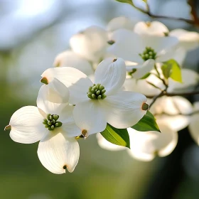 White Blossoms in a Sunlit Setting