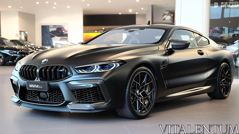 AI ART Showroom Display of Black BMW Sports Car