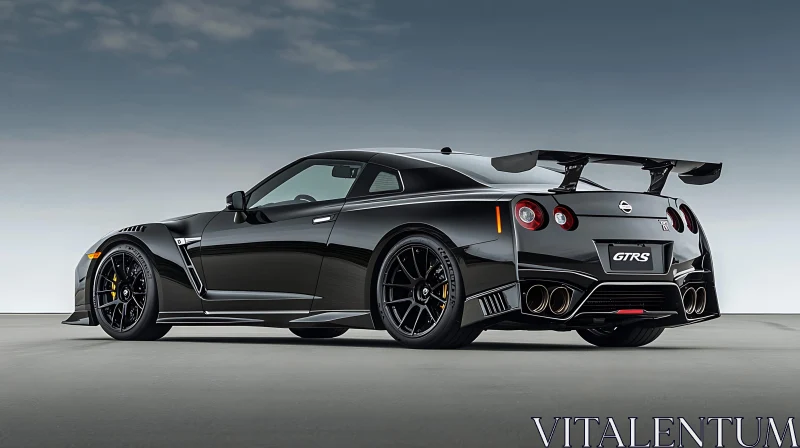 Black GT-R Sports Car with Aerodynamic Features AI Image