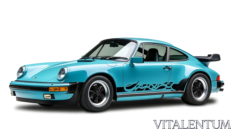 Classic Sports Car with Turquoise Finish AI Image