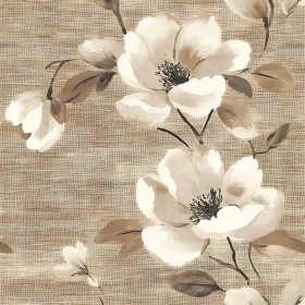 White Petals on Textured Beige Background