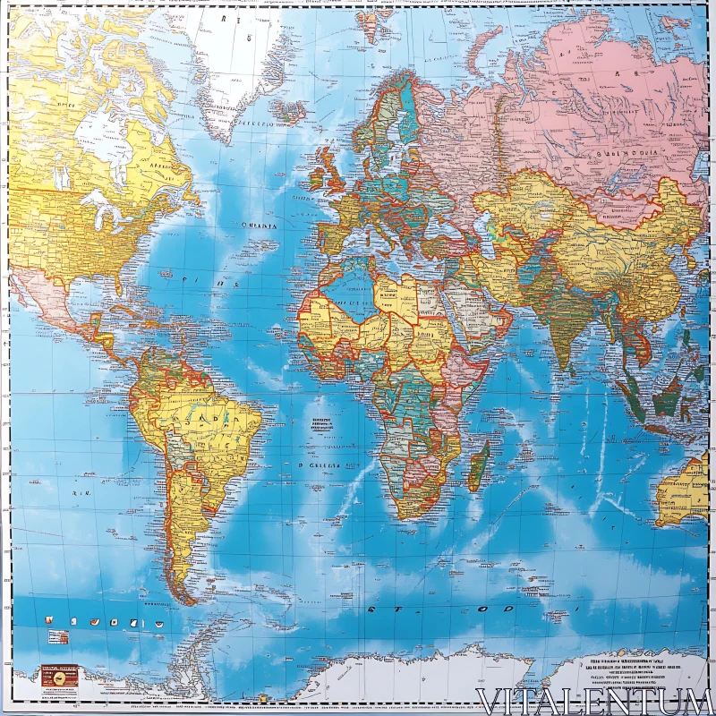 World Map Highlighting Political Boundaries AI Image