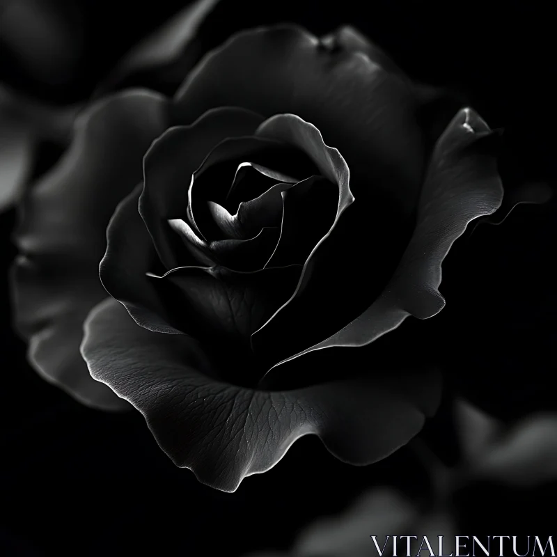 AI ART Mystical Black Rose