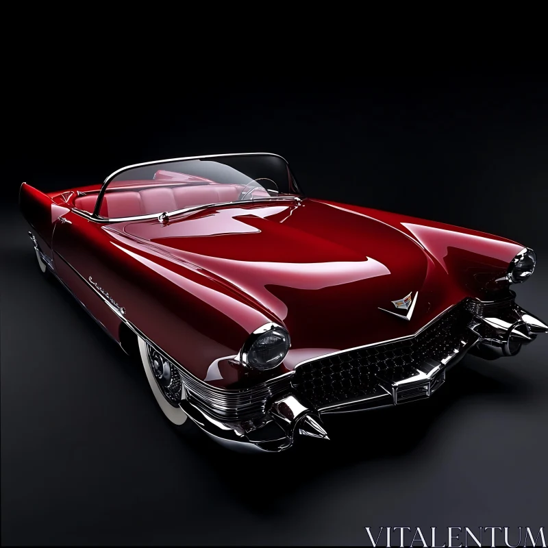 Classic Red Convertible Car AI Image