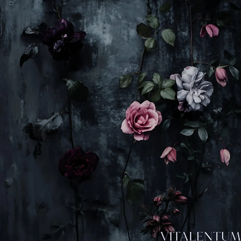 Emotional Floral Display of Roses AI Image