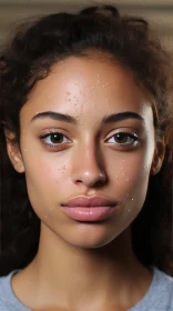 Captivating Portrait of a Young Woman with Freckles