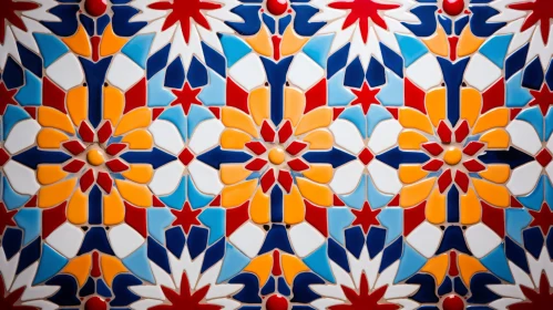 Intricate, Colorful Decorative Tile Art with Islamic and Spanish Influences